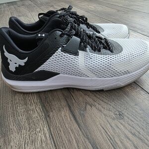 Under Armour Project Rock Black and White Athletic Shoes